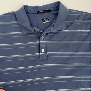 Tiger Woods Collection NikeFIT Dry Cotton XL Blue Striped Short Sleeve Golf Polo